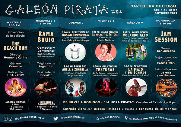 Cartelera Cultural - Galeón Pirata