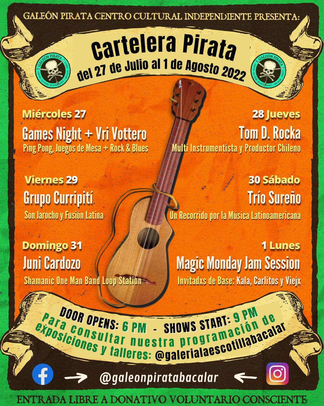 ¡Cartelera Pirata del 27/07 al 01/08 de 2022!