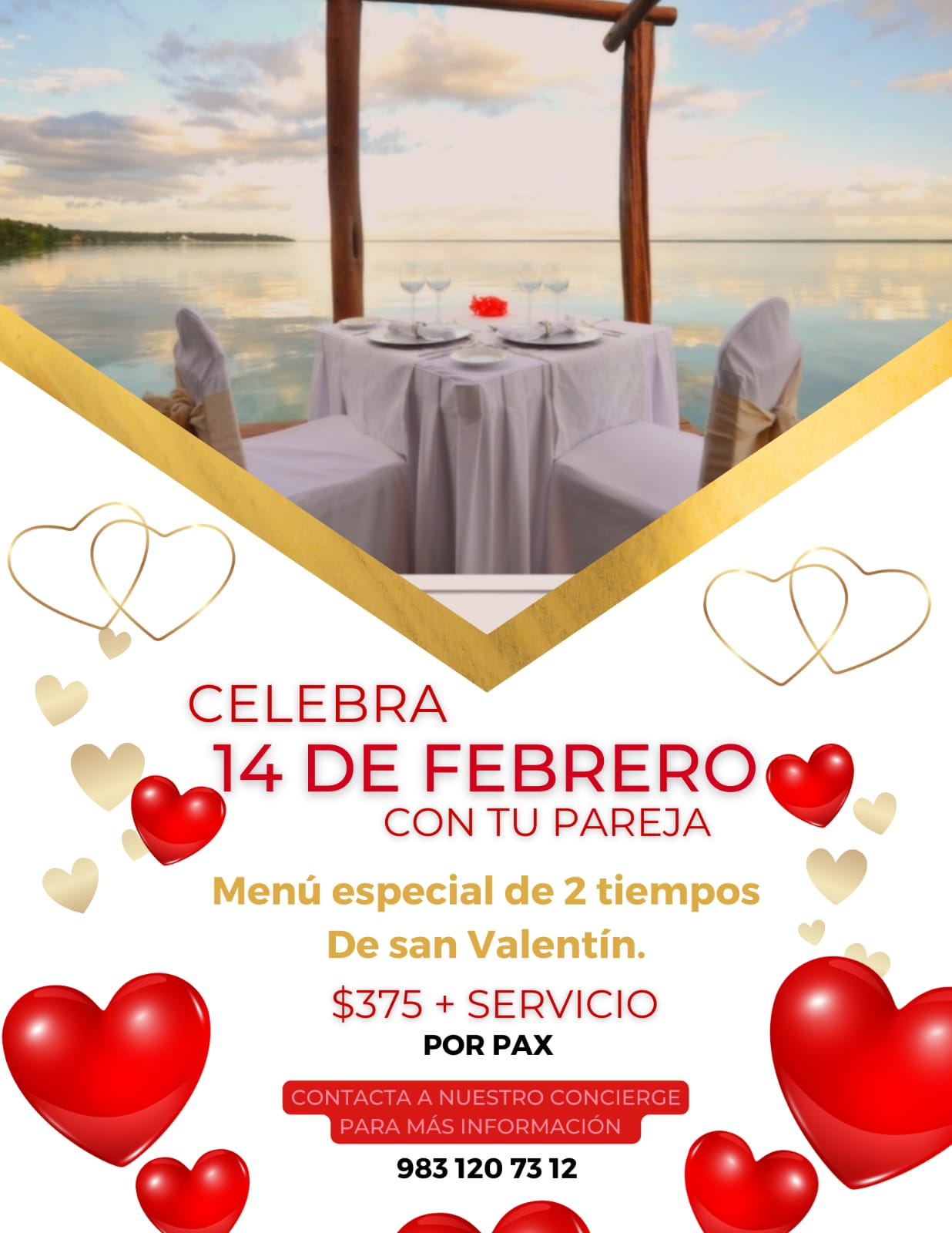 Cena Romántica y cena San Valentin