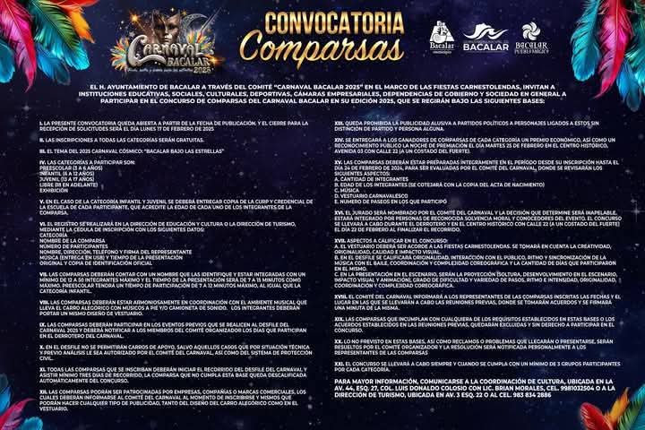 Convocatorias CARNAVAL Bacalar