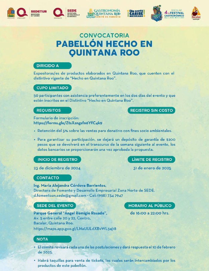 Convocatorias - Festival Gastronómico Bacalar