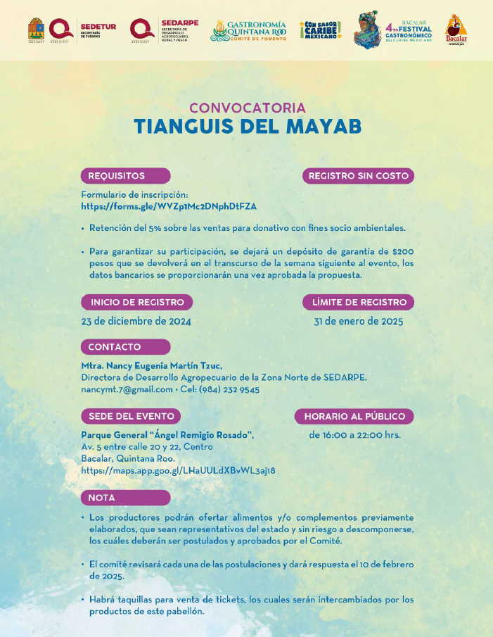 Convocatorias - Festival Gastronómico Bacalar