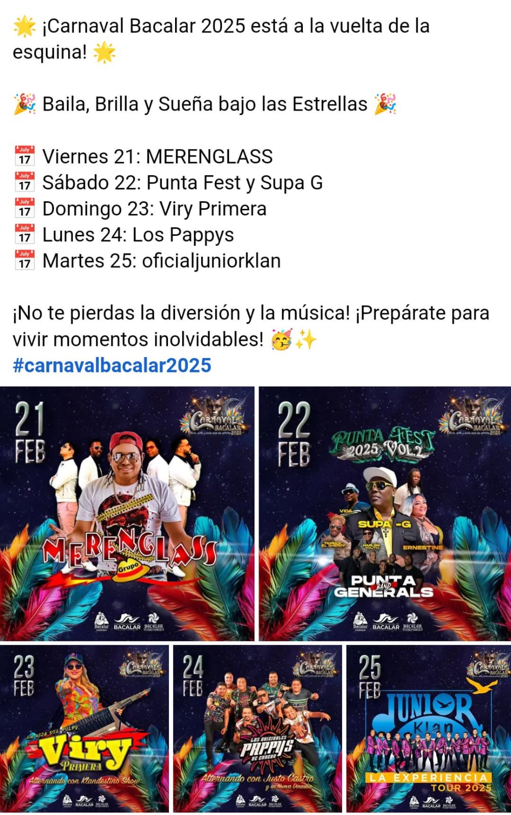 Carnaval Bacalar 2025 * 21-25/02