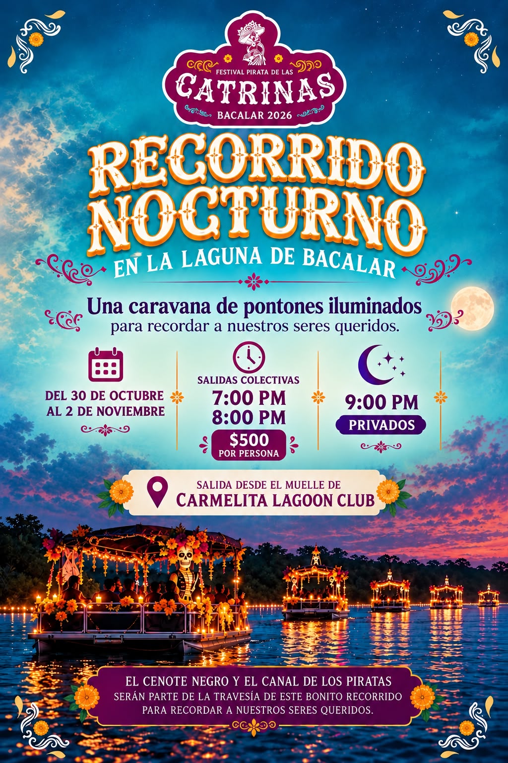Paseos nocturnos - Laguna Bacalar
